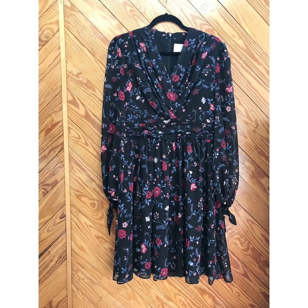 Gal Meets Glam Black Floral Long Sleeve Dress